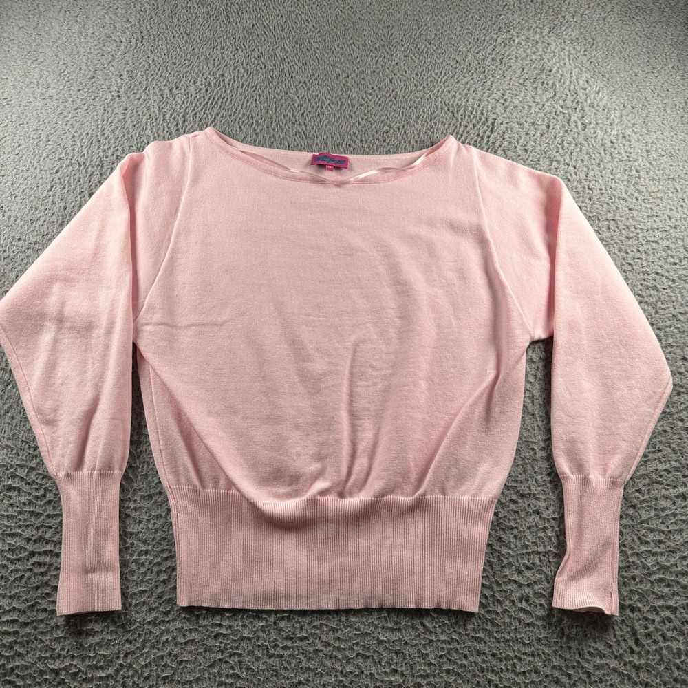 Edikted Sweater Womens XS Pink Boatneck Pullover Thumbhole Lightweight